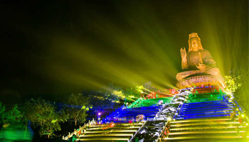 GBR searchlight wash Zhejiang Fenghua Maitreya statue